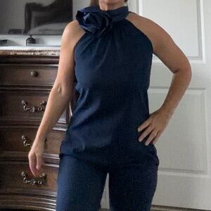 Elegant Julian Chang Navy Pant Set - NWT New With Tags Size Small S